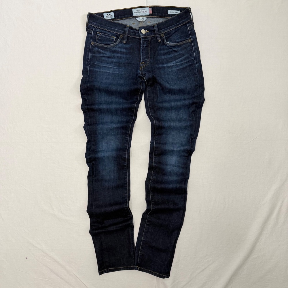 Lucky Brand Charlie Skinny Jeans Womens 2/26 White Oak Cone Denim USA Dark Wash - Picture 3 of 7